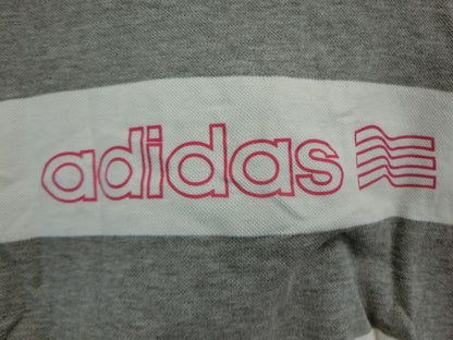 adidas(アディダス) ポロシャツ 白グレーボーダー レディース M A