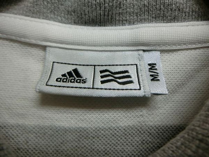 adidas(アディダス) ポロシャツ 白グレーボーダー レディース M A
