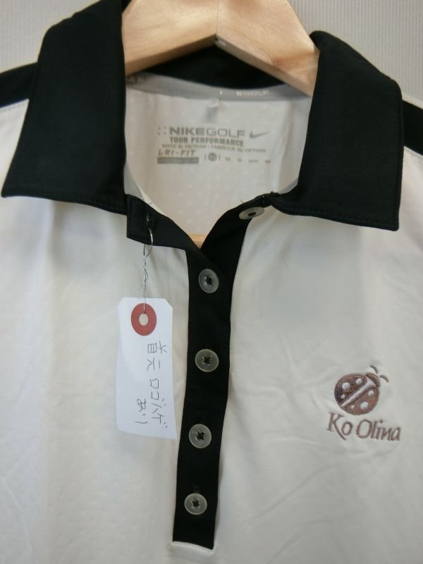 NIKE GOLF(ナイキゴルフ) ポロシャツ 白黒 レディース XS ゴルフウェア 1911-0310 中古