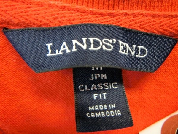 LANDS’END ポロシャツ 赤白ドット レディース M A