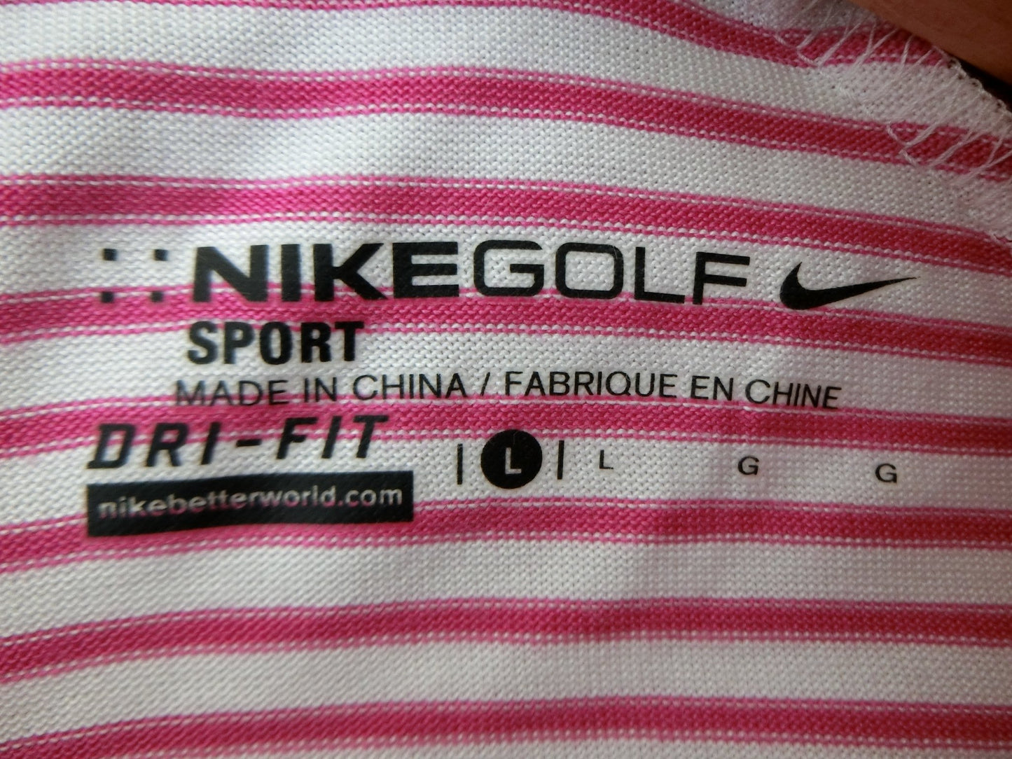 NIKE GOLF(ナイキゴルフ) ポロシャツ ピンク白ボーダー レディース L A