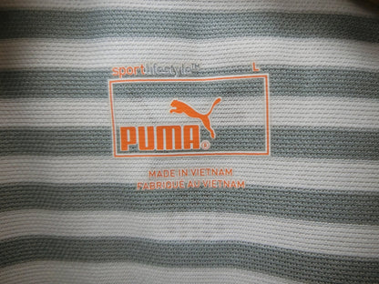 PUMA GOLF(プーマゴルフ) ポロシャツ 白グレーボーダー レディース L A