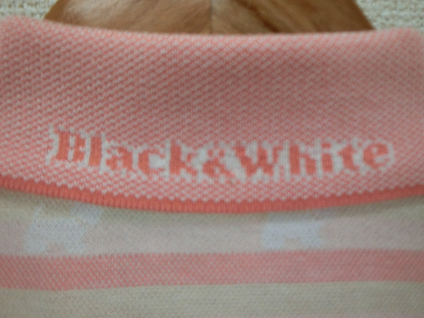 Black&White(ブラック&ホワイト) ハーフジップポロシャツ ベージュピンク レディース M S