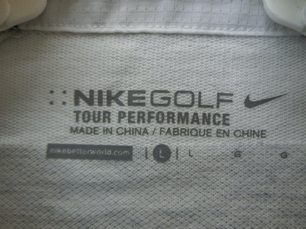 NIKE GOLF(ナイキゴルフ) ポロシャツ グレー白ボーダー メンズ L A