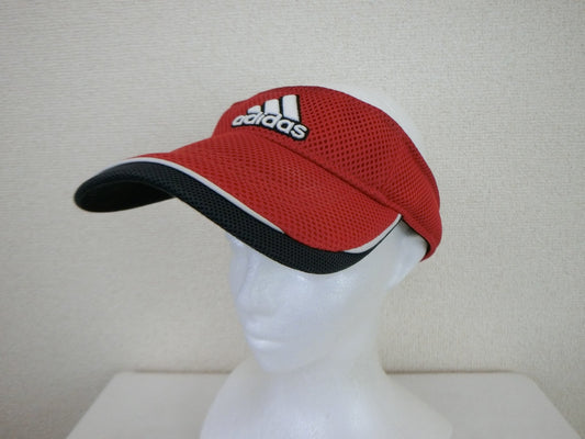 adidas(アディダス) サンバイザー 赤 メンズ 57~59cm B