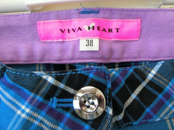 VIVA HEART(ビバハート) パンツ 水色チェック柄 レディース 38 A