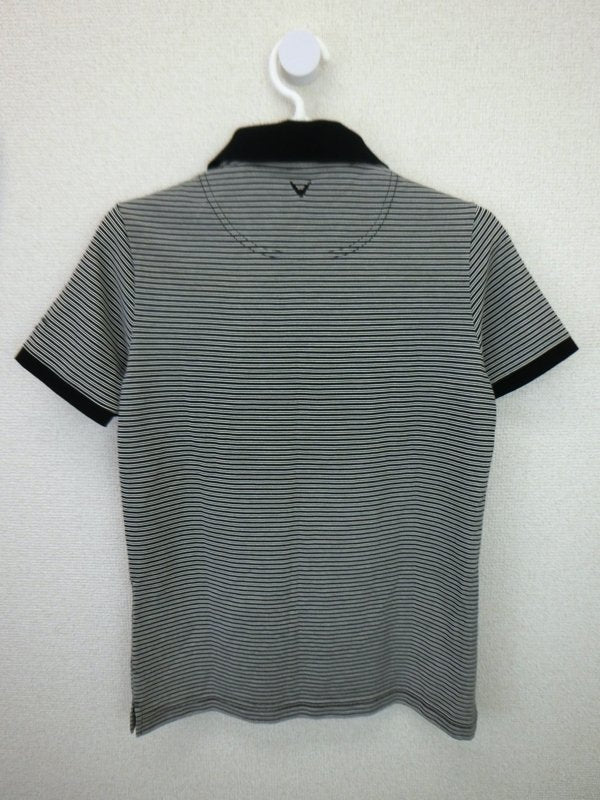 Callaway(キャロウェイ) ポロシャツ 白黒ボーダー レディース M B