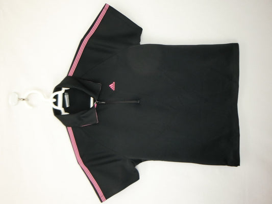 adidas(アディダス) ポロシャツ 黒ピンク レディース L/G A