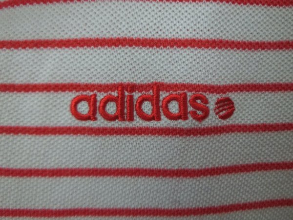 adidas(アディダス) ポロシャツ 白ピンクボーダー レディース OT A