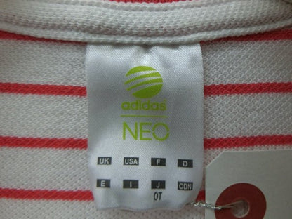 adidas(アディダス) ポロシャツ 白ピンクボーダー レディース OT A