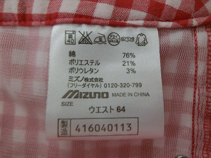 MIZUNO(ミズノ) ショートパンツ 赤白チェック柄 レディース 64 A