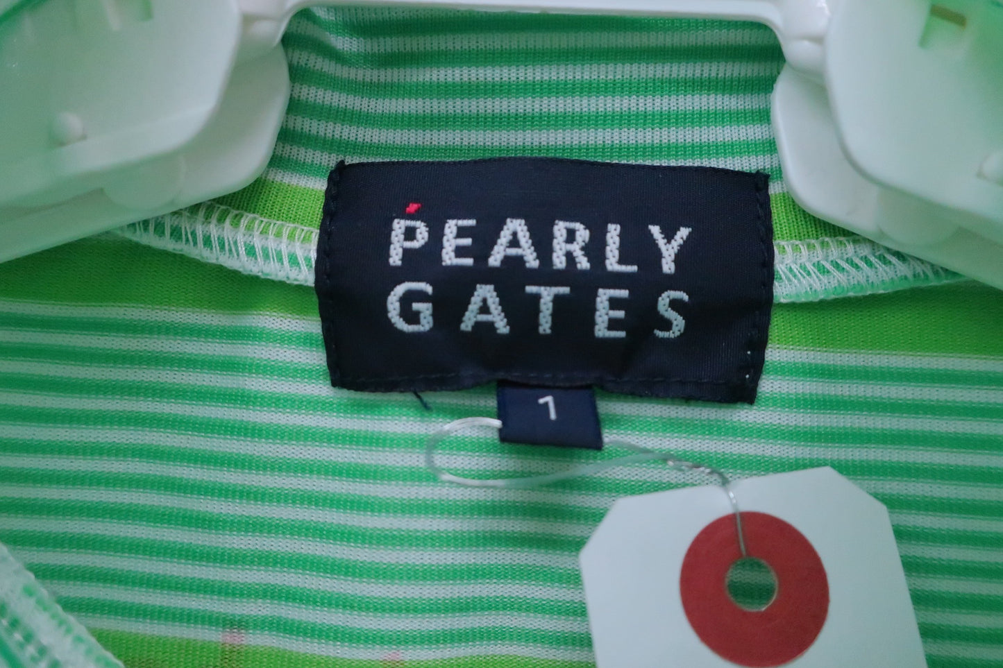 PEARLY GATES(パーリーゲイツ) ハーフジップシャツ 緑ボーダー柄 レディース 1 055-162504 A