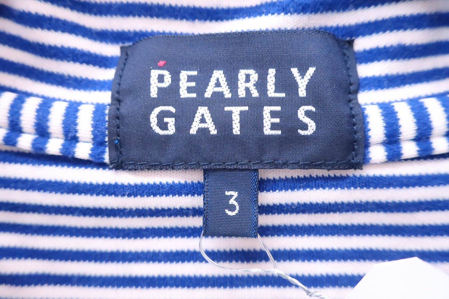 PEARLY GATES(パーリーゲイツ) ハーフジップシャツ 白青ボーダー レディース 3 B