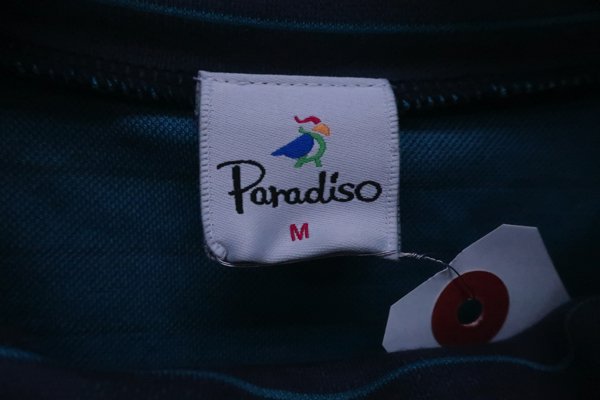 PARADISO(パラディーゾ) ハイネックシャツ 青緑ボーダー レディース M A