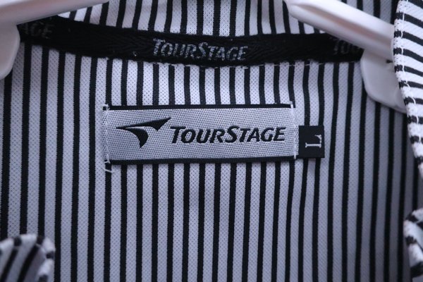 TOURSTAGE(ツアーステージ) ハーフジップシャツ 黒グレーストライプ メンズ L A