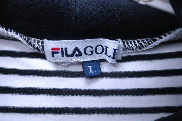 FILA GOLF(フィラゴルフ) ハイネックシャツ 白黒ボーダー レディース L B