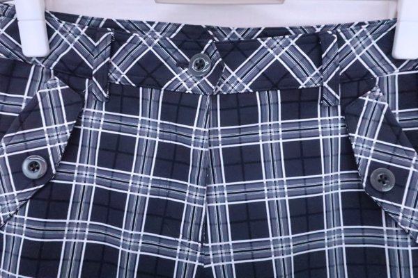 【美品】Callaway(キャロウェイ) パンツ 白黒チェック柄 レディース SS 241-221940 ゴルフウェア 2208-0093 中古