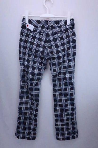 【美品】Callaway(キャロウェイ) パンツ 白黒チェック柄 レディース SS 241-221940 ゴルフウェア 2208-0093 中古