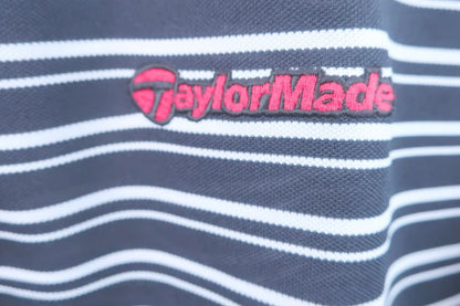 TaylorMade(テーラーメイド) ハーフジップシャツ 黒白ボーダー メンズ M A