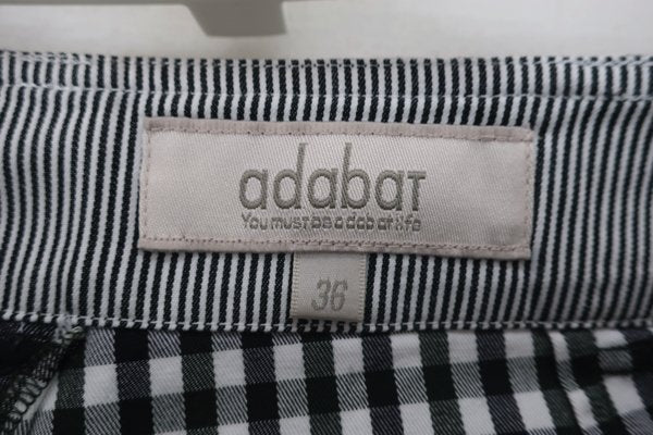 adabat(アダバット) ショートパンツ 白黒チェック柄 レディース 36 A