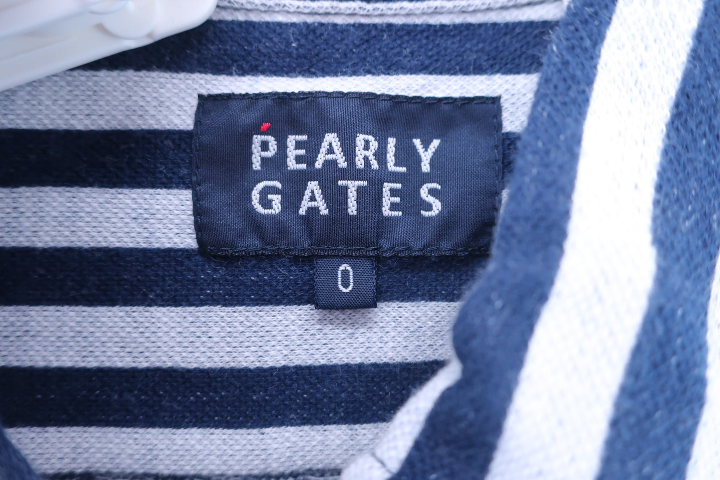 PEARLY GATES(パーリーゲイツ) 長袖ポロシャツ グレー紺ストライプ レディース 0 B