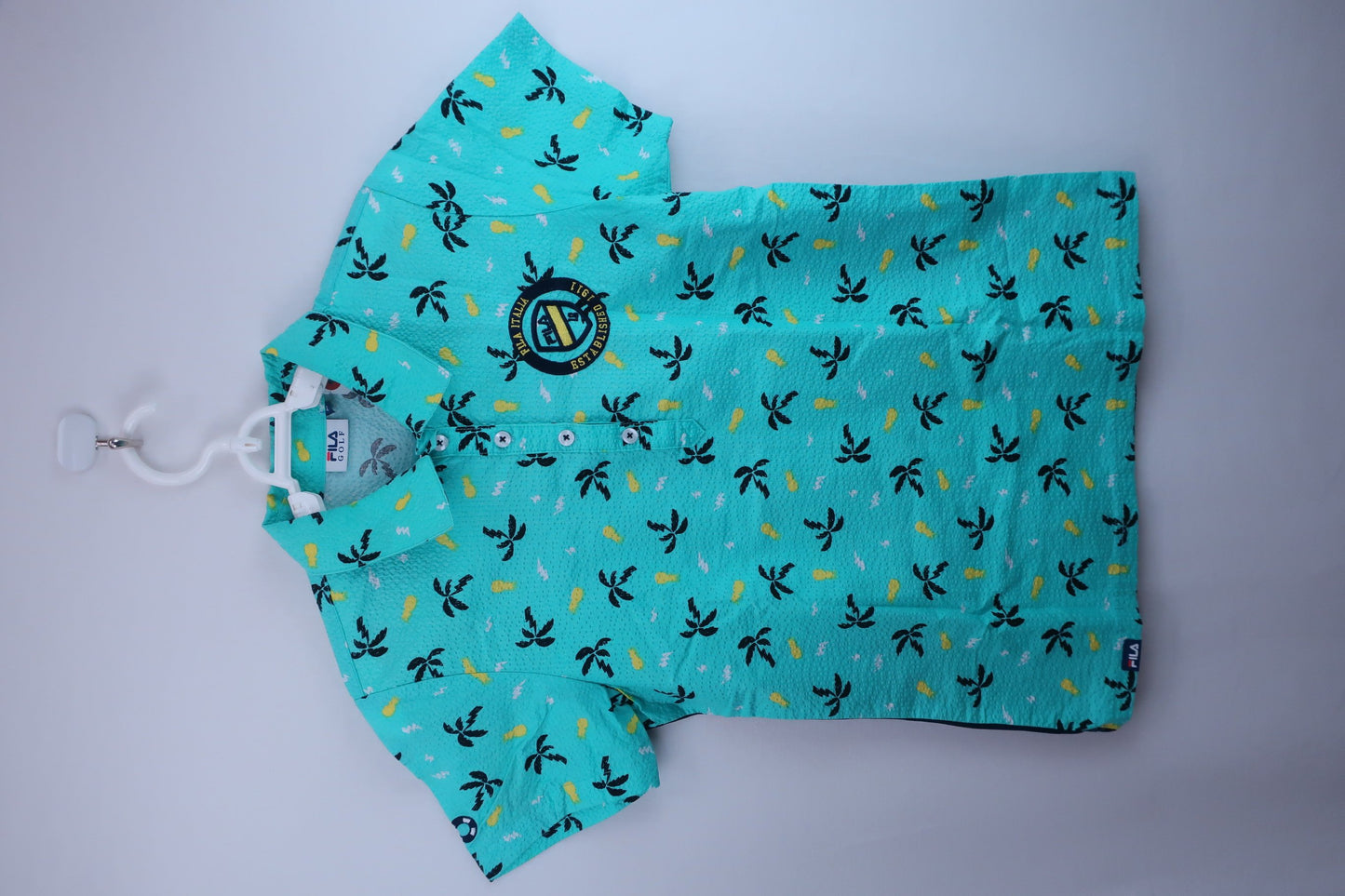 【超美品】FILA GOLF(フィラゴルフ) ポロシャツ ターコイズブルー レディース M ゴルフウェア 2212-0203 中古