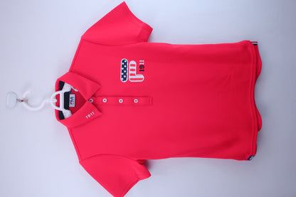 【美品】FILA GOLF(フィラゴルフ) ポロシャツ 赤 レディース M ゴルフウェア 2212-0204 中古