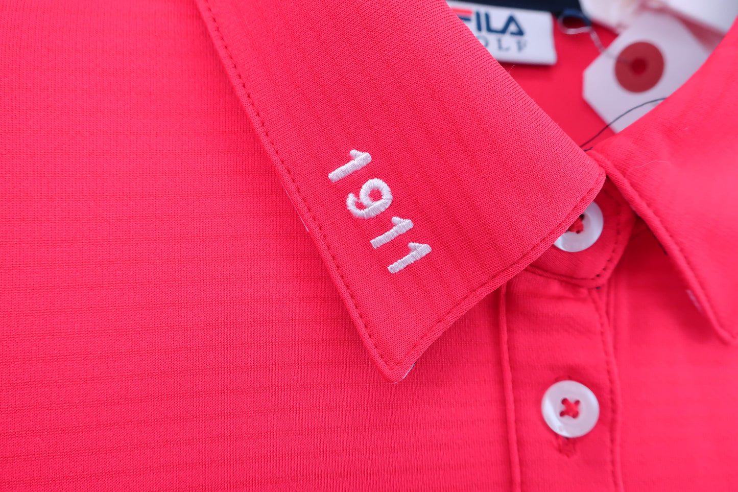 【美品】FILA GOLF(フィラゴルフ) ポロシャツ 赤 レディース M ゴルフウェア 2212-0204 中古