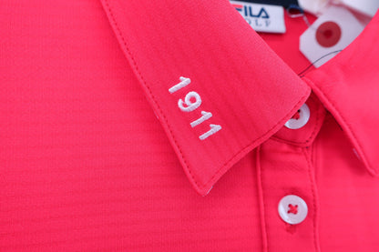 【美品】FILA GOLF(フィラゴルフ) ポロシャツ 赤 レディース M ゴルフウェア 2212-0204 中古