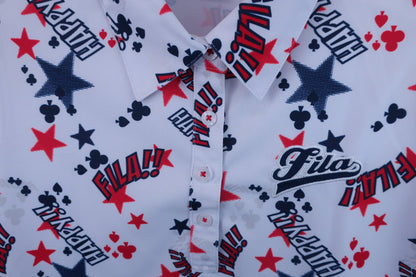 【美品】FILA GOLF(フィラゴルフ) ポロシャツ 白 レディース M ゴルフウェア 2212-0205 中古