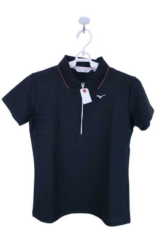 【美品】MIZUNO(ミズノ) ポロシャツ 黒 レディース M ゴルフウェア 2301-0104 中古