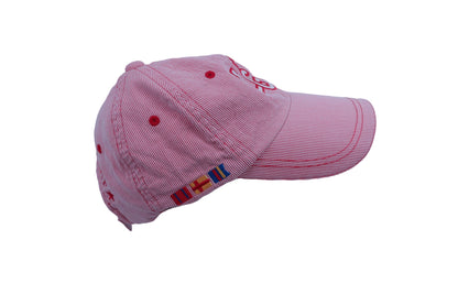 【美品】le coq sportif(ルコックスポルティフ) キャップ 赤 レディース フリーサイズ ゴルフ用品 2301-0326 中古