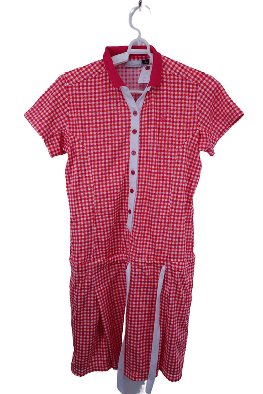 【美品】FISCHER(フィッシャー) ワンピース(インナーパンツ付き) 赤 レディース L ゴルフウェア 2302-0068 中古