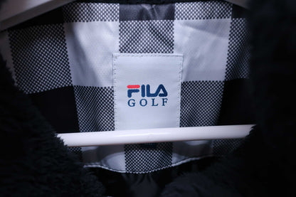 FILA GOLF(フィラゴルフ) ノースリーブボアワンピース 白黒チェック レディース LL B