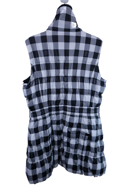 FILA GOLF(フィラゴルフ) ノースリーブボアワンピース 白黒チェック レディース LL B