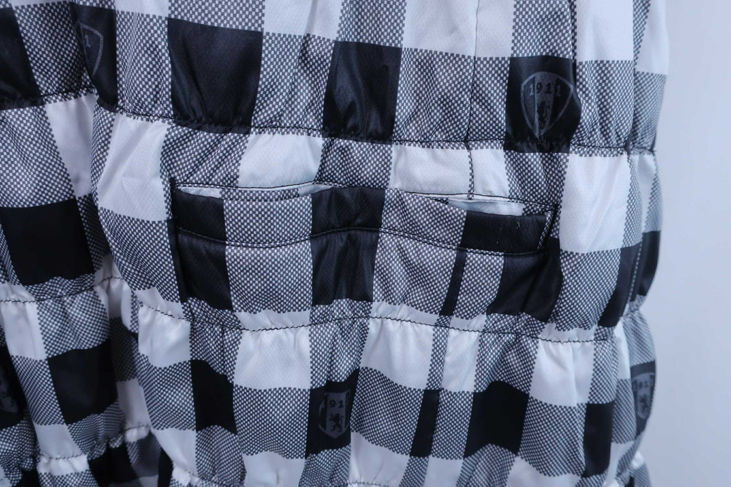 FILA GOLF(フィラゴルフ) ノースリーブボアワンピース 白黒チェック レディース LL B