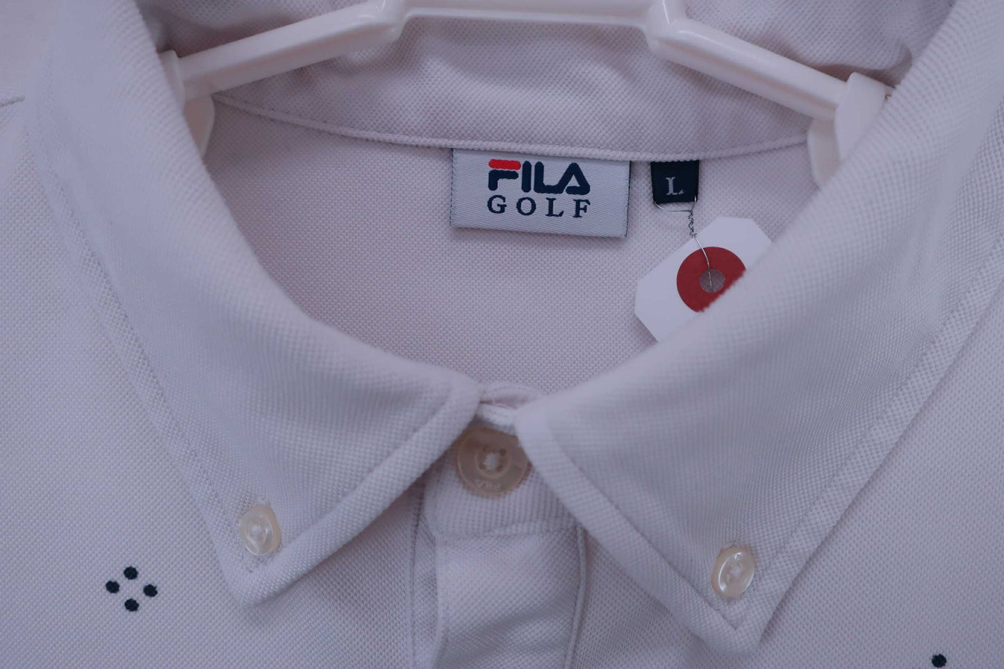 FILA GOLF(フィラゴルフ) 長袖ポロシャツ 白 メンズ L S