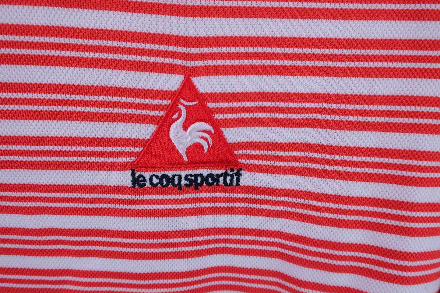 le coq sportif(ルコックスポルティフ) 長袖ハーフジップシャツ 白オレンジボーダー メンズ L A