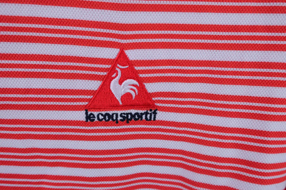 le coq sportif(ルコックスポルティフ) 長袖ハーフジップシャツ 白オレンジボーダー メンズ L A