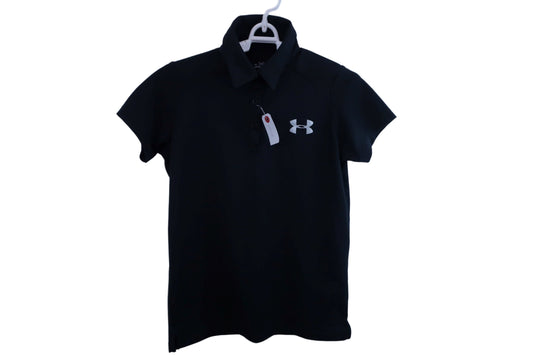 【美品】UNDER ARMOUR(アンダーアーマー) ポロシャツ 黒 レディース SM ゴルフウェア 2303-0181 中古