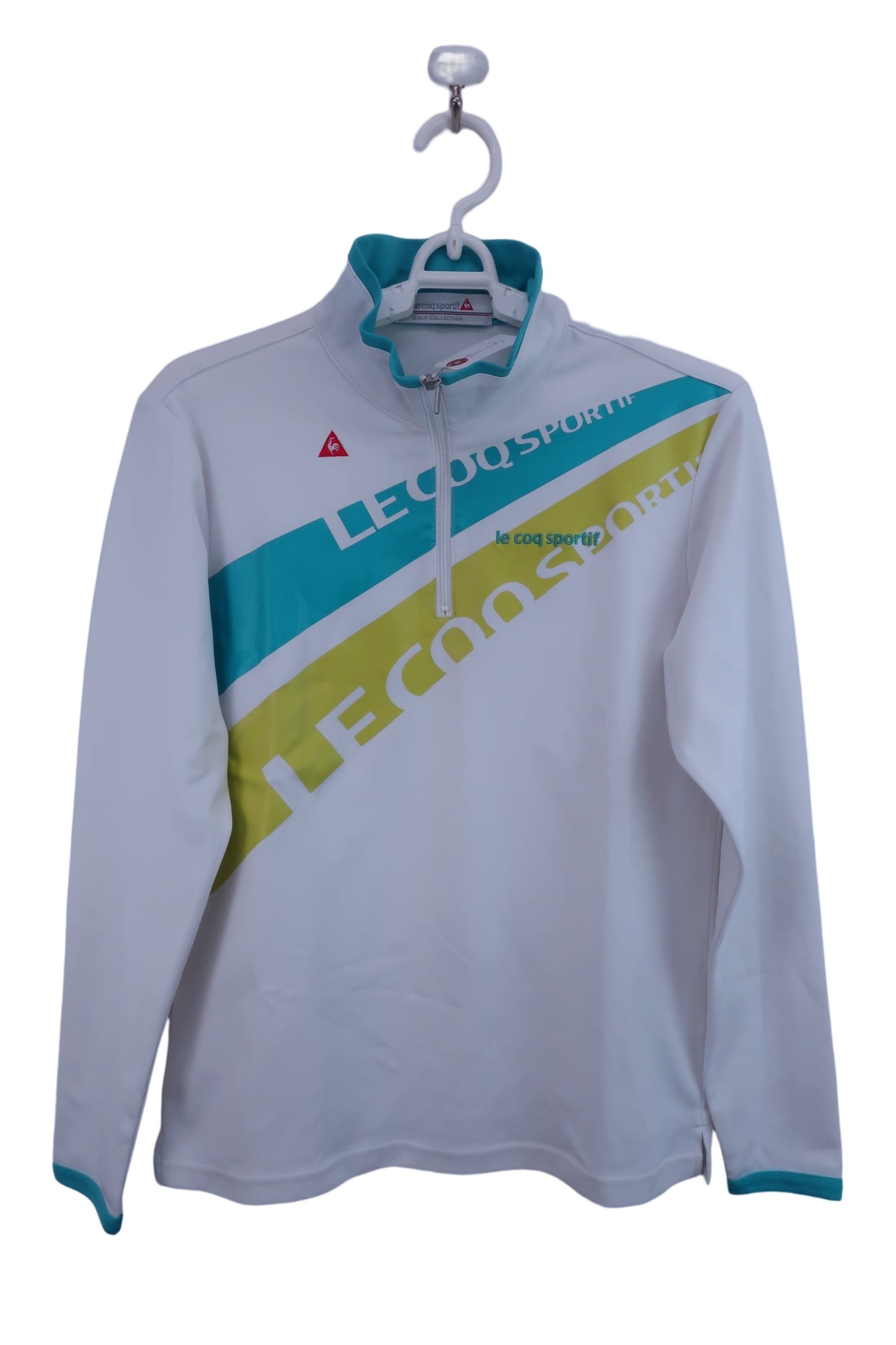 le coq sportif(ルコックスポルティフ) ハーフジップシャツ 白緑黄色 レディース M B