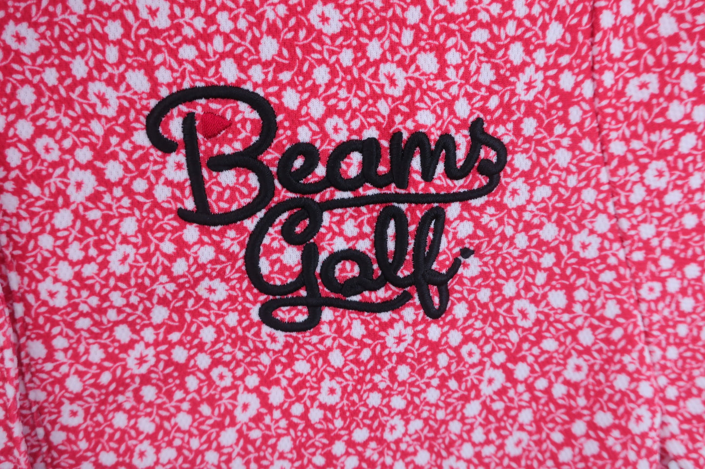 BEAMS GOLF(ビームスゴルフ) ポロシャツ 赤白総柄 レディース S A