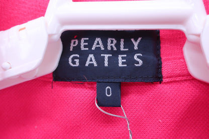 PEARLY GATES(パーリーゲイツ) ノースリーブポロシャツ ピンク紺ニコちゃんマーク レディース 0 A