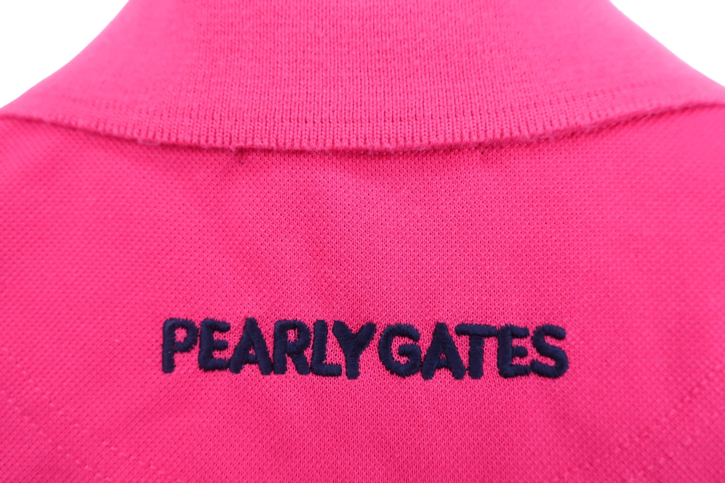 PEARLY GATES(パーリーゲイツ) ノースリーブポロシャツ ピンク紺ニコちゃんマーク レディース 0 A