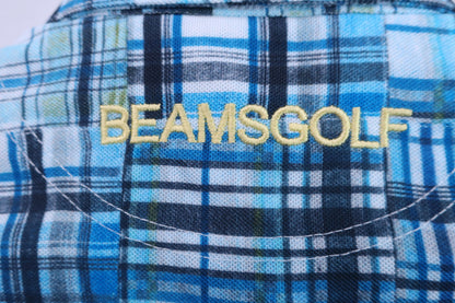 BEAMS GOLF(ビームスゴルフ) ポロシャツ 青系チェック レディース S A