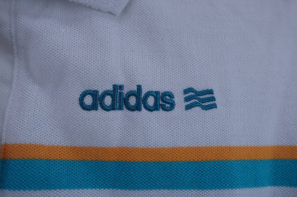【美品】adidas(アディダス) ポロシャツ 白水色 レディース M ゴルフウェア 2306-0073 中古