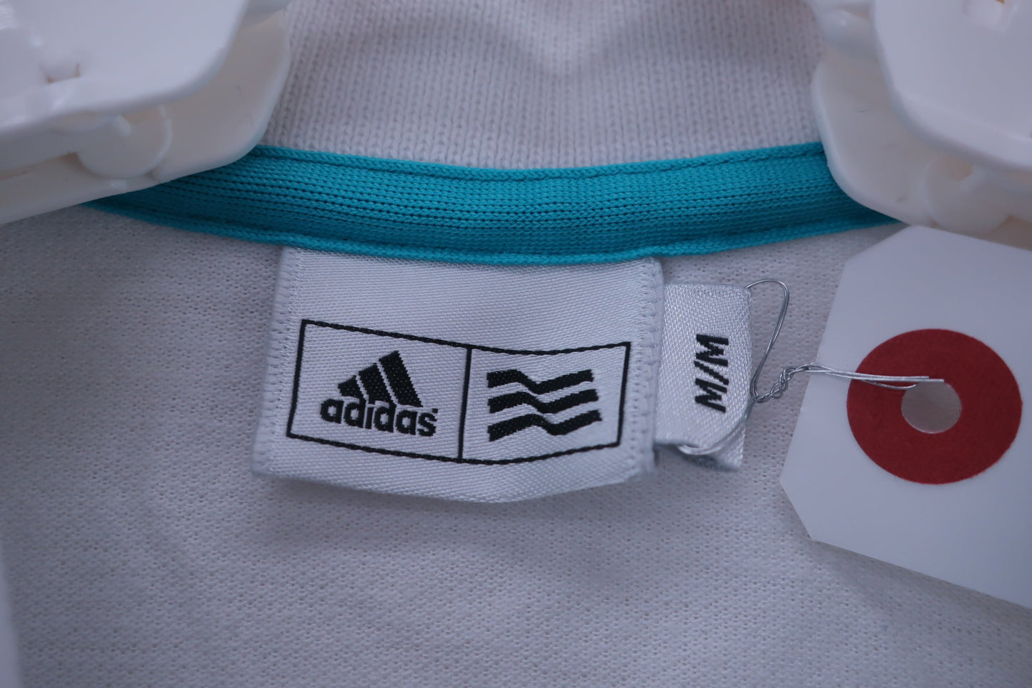 【美品】adidas(アディダス) ポロシャツ 白水色 レディース M ゴルフウェア 2306-0073 中古