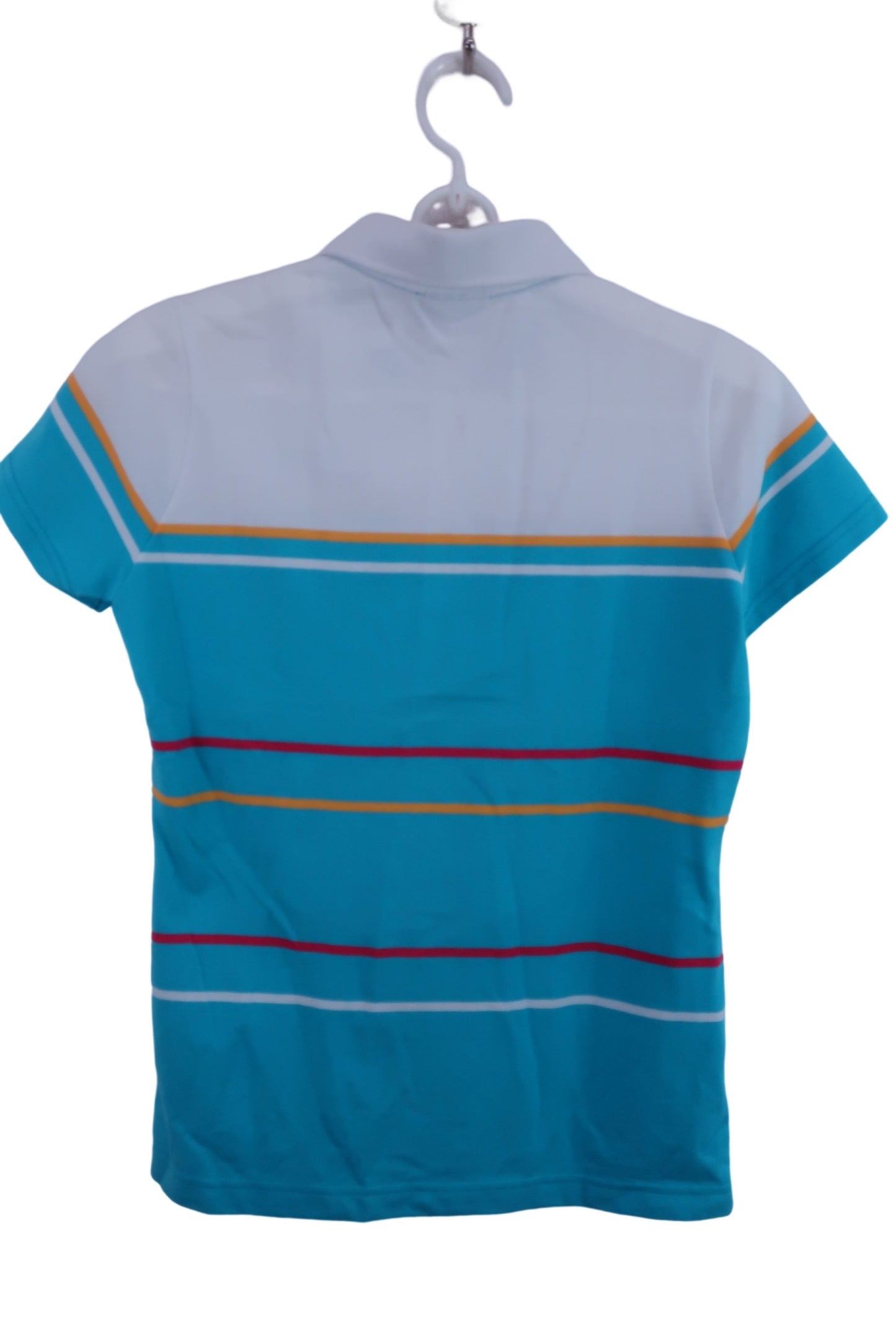 【美品】adidas(アディダス) ポロシャツ 白水色 レディース M ゴルフウェア 2306-0073 中古