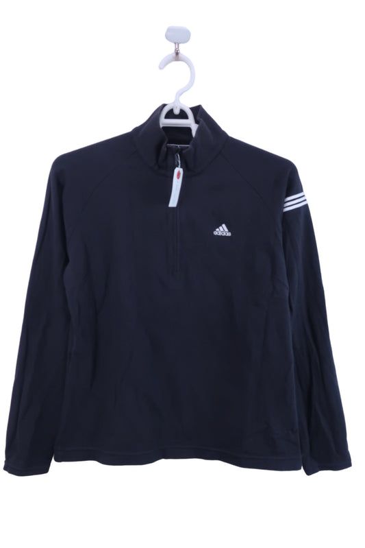 adidas(アディダス) ハーフジップシャツ 黒 レディース S/P B