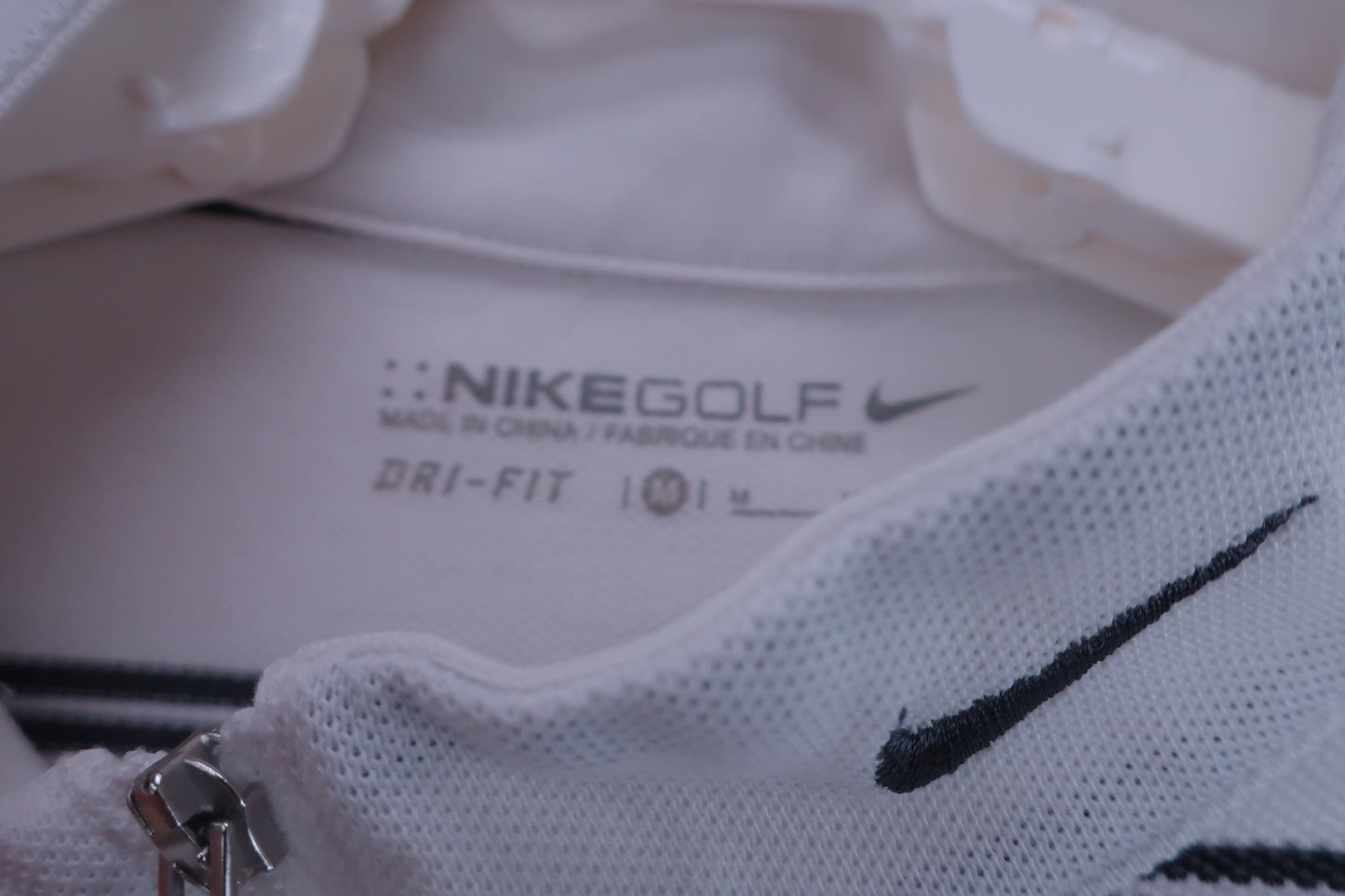 NIKE GOLF(ナイキゴルフ) ハーフジップシャツ 白黒ボーダー メンズ M A